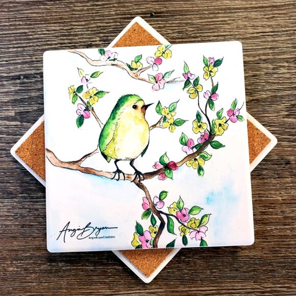 Sandstone Bird Coasters created by Angie Bryan Creations Buyers Choice of one - Picture 3 of 8